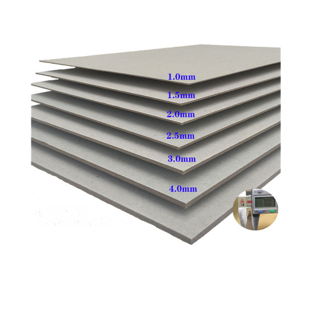 The Smooth Clean Surface Grey Cardboard Chipboard from 1mm to 4.3mm for making Hardcover Book Covers