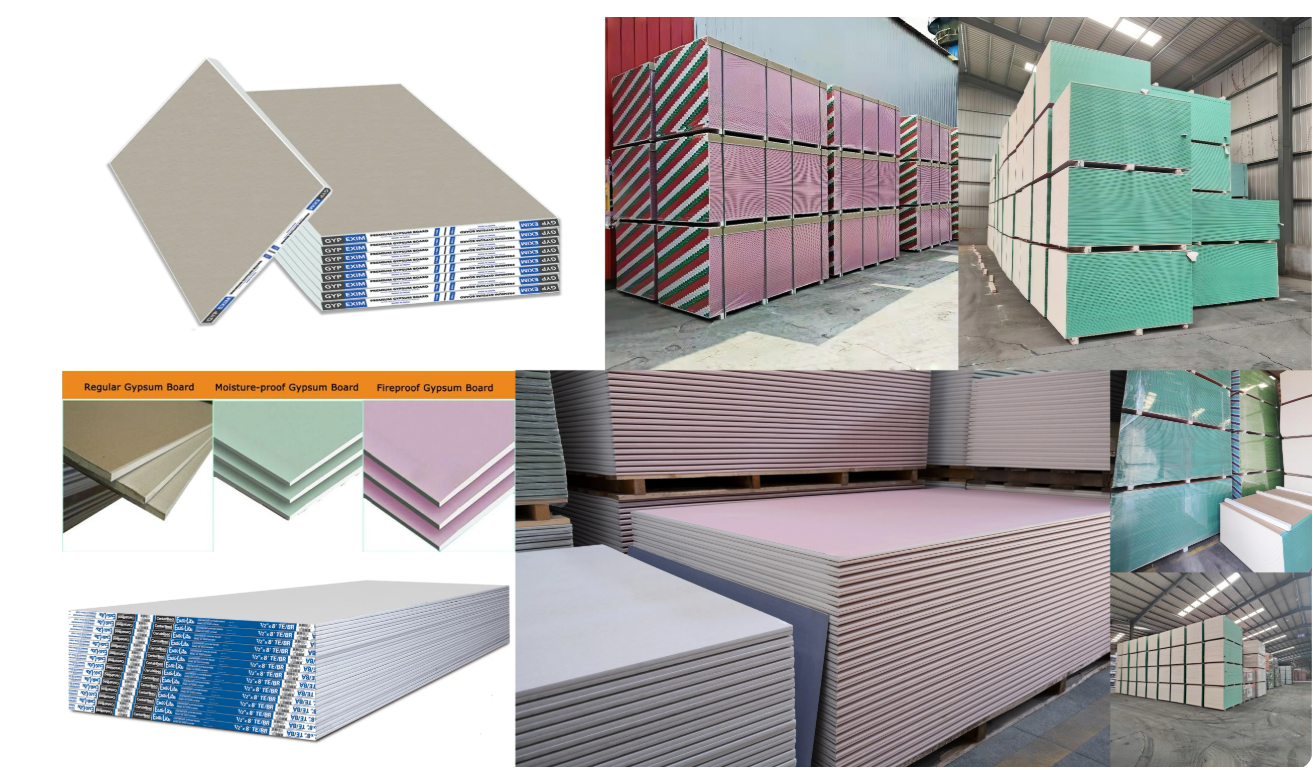 Application of pink fireproof gypsum board paper in fire-rated construction